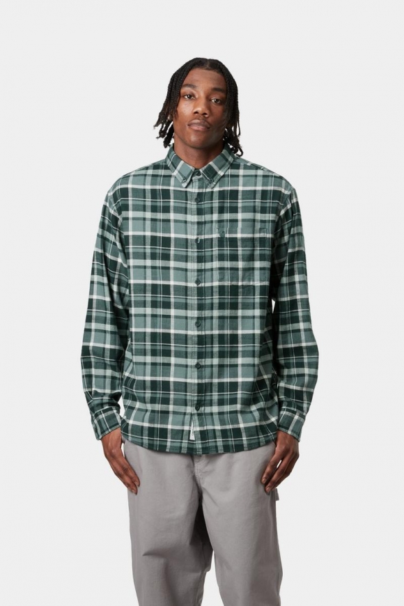 Carhartt L/S Fendrick Shirt - Fendrick Check, Deep Lagoon Carhartt L/S Fendrick Shirt - Fendrick Check, Deep Lagoon