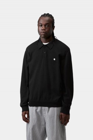 Carhartt L/S Madison Polo - Schwarz / Weiß Carhartt L/S Madison Polo - Schwarz / Weiß