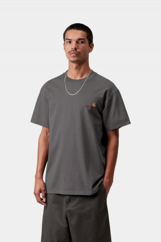 Carhartt S/S American Script T-Shirt - Graphit Carhartt S/S American Script T-Shirt - Graphit