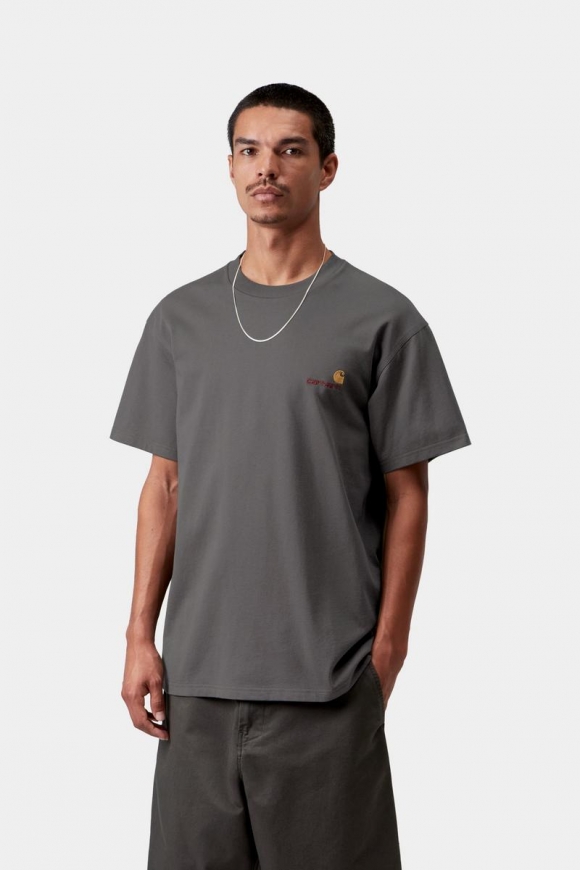 Carhartt S/S American Script T-Shirt - Graphit Carhartt S/S American Script T-Shirt - Graphit