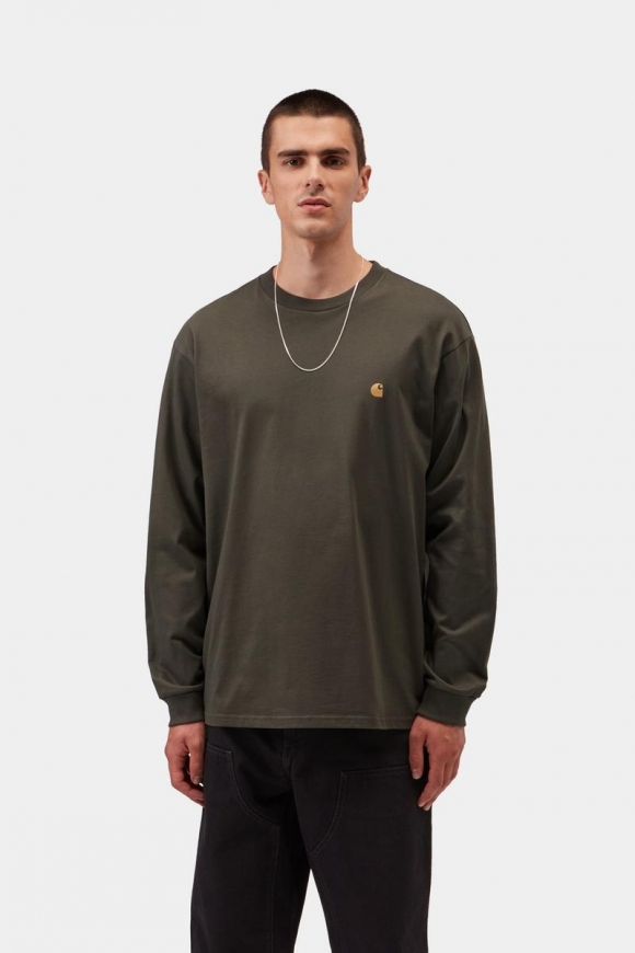 Carhartt L/S Chase T-Shirt - Schungit / Gold Carhartt L/S Chase T-Shirt - Schungit / Gold