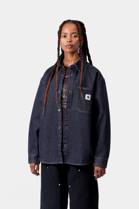 Carhartt Marly Shirt Jac - Blau, gespült Carhartt Marly Shirt Jac - Blau, gespült