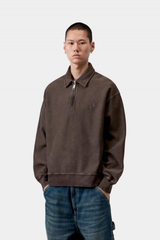 Carhartt Lambert Polo Sweatshirt - Tabak, Mondwaschmittel Carhartt Lambert Polo Sweatshirt - Tabak, Mondwaschmittel