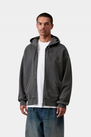 Carhartt Hooded Nelson Jacket - Schwarz, stückgefärbt Carhartt Hooded Nelson Jacket - Schwarz, stückgefärbt