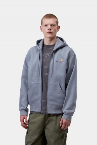 Carhartt Hooded American Script Jacket - Schattiges Blau Carhartt Hooded American Script Jacket - Schattiges Blau