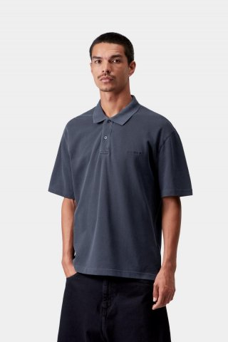 Carhartt S/S Wayne Polo - Dunkles Marineblau, stückgefärbt