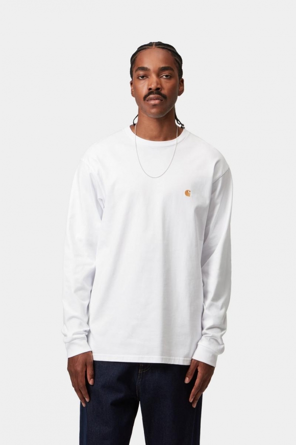 Carhartt L/S Chase T-Shirt - Weiß / Gold Carhartt L/S Chase T-Shirt - Weiß / Gold