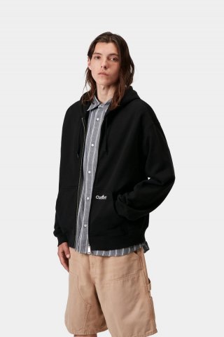 Carhartt Hooded WIP Label Sweat Jacket - Schwarz Carhartt Hooded WIP Label Sweat Jacket - Schwarz