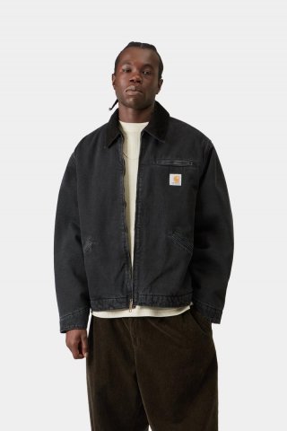 Carhartt OG Detroit Jacket - Schwarz / Schwarz, Stonewashed Carhartt OG Detroit Jacket - Schwarz / Schwarz, Stonewashed