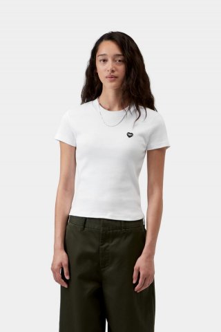 Carhartt S/S Small Heart Patch T-Shirt - Weiß / Schwarz Carhartt S/S Small Heart Patch T-Shirt - Weiß / Schwarz