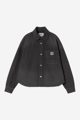 Carhartt Georgia Shirt Jac - Schwarz, Destroy-Waschung Carhartt Georgia Shirt Jac - Schwarz, Destroy-Waschung