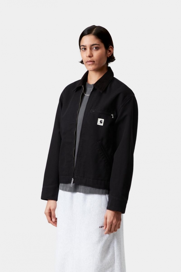 Carhartt OG Detroit Jacket - Schwarz / Schwarz, gespült Carhartt OG Detroit Jacket - Schwarz / Schwarz, gespült