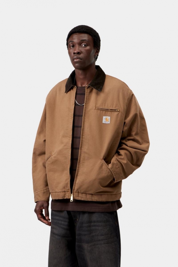 Carhartt OG Detroit Jacket - WIP H Braun / Tabak, Steinleinwand