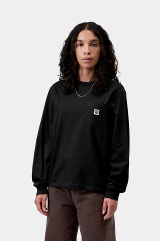 Carhartt L/S Pocket Small Heart T-Shirt - Schwarz / Schwarz Carhartt L/S Pocket Small Heart T-Shirt - Schwarz / Schwarz