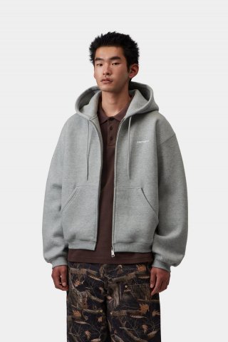 Carhartt Hooded Ebbert Jacket - Grau meliert / Weiß Carhartt Hooded Ebbert Jacket - Grau meliert / Weiß