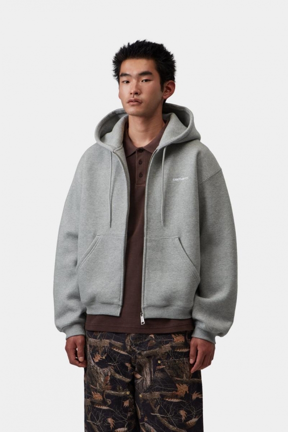 Carhartt Hooded Ebbert Jacket - Grau meliert / Weiß Carhartt Hooded Ebbert Jacket - Grau meliert / Weiß