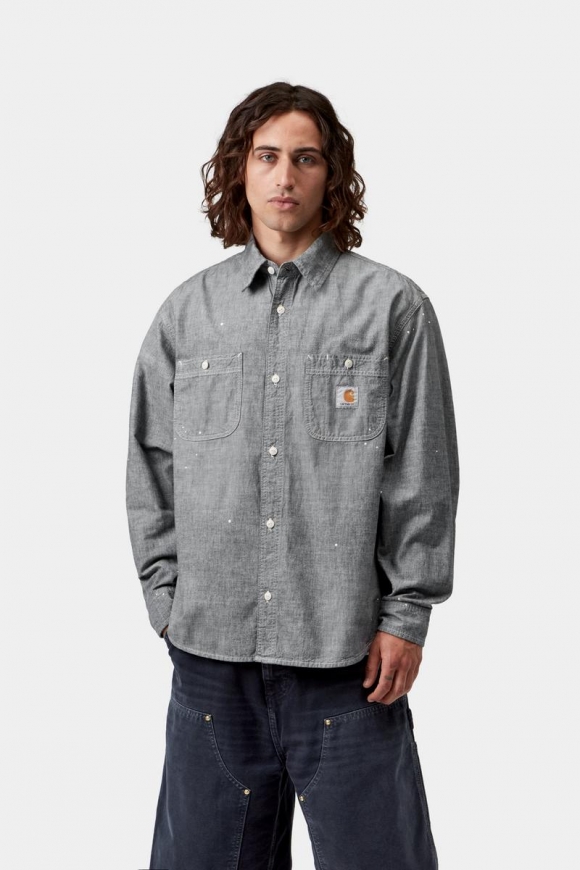 Carhartt L/S Painter Shirt - Schwarz, getragen, bespritzt Carhartt L/S Painter Shirt - Schwarz, getragen, bespritzt
