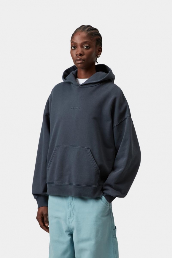 Carhartt Hooded Benton Sweatshirt - Kohlenstoff, stückgefärbt