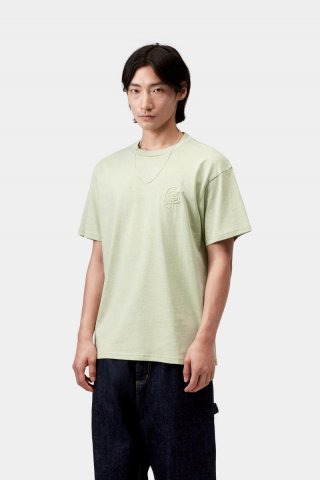 Carhartt S/S Helix Redux T-Shirt - Helles Oliv, stückgefärbt Carhartt S/S Helix Redux T-Shirt - Helles Oliv, stückgefärbt