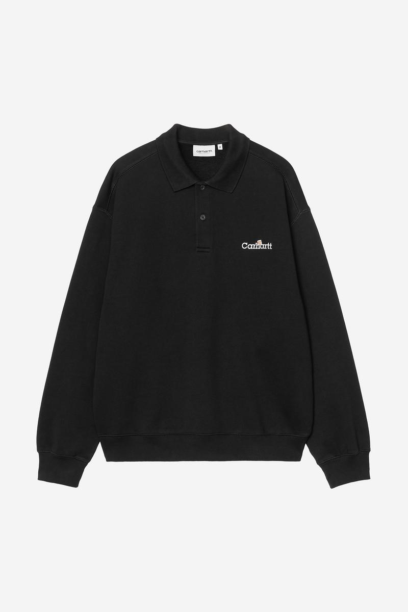 Carhartt WIP Label Polo Sweatshirt - Schwarz