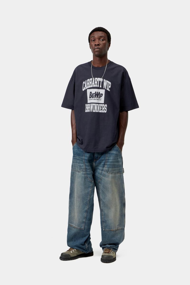 Carhartt S/S 1989 Winners T-Shirt - Dunkles Marineblau, schwere Steinwaschung