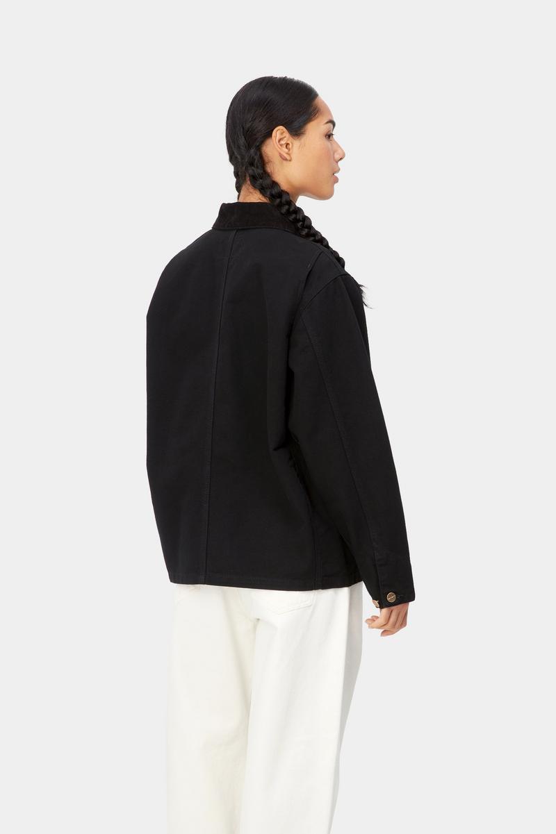 Carhartt OG Michigan Coat (Summer) - Schwarz / Schwarz, gespült