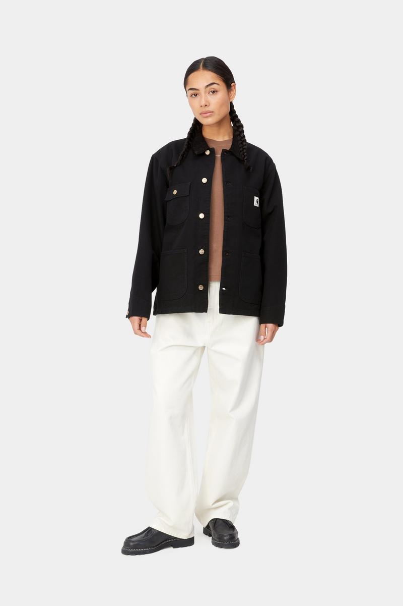 Carhartt OG Michigan Coat (Summer) - Schwarz / Schwarz, gespült
