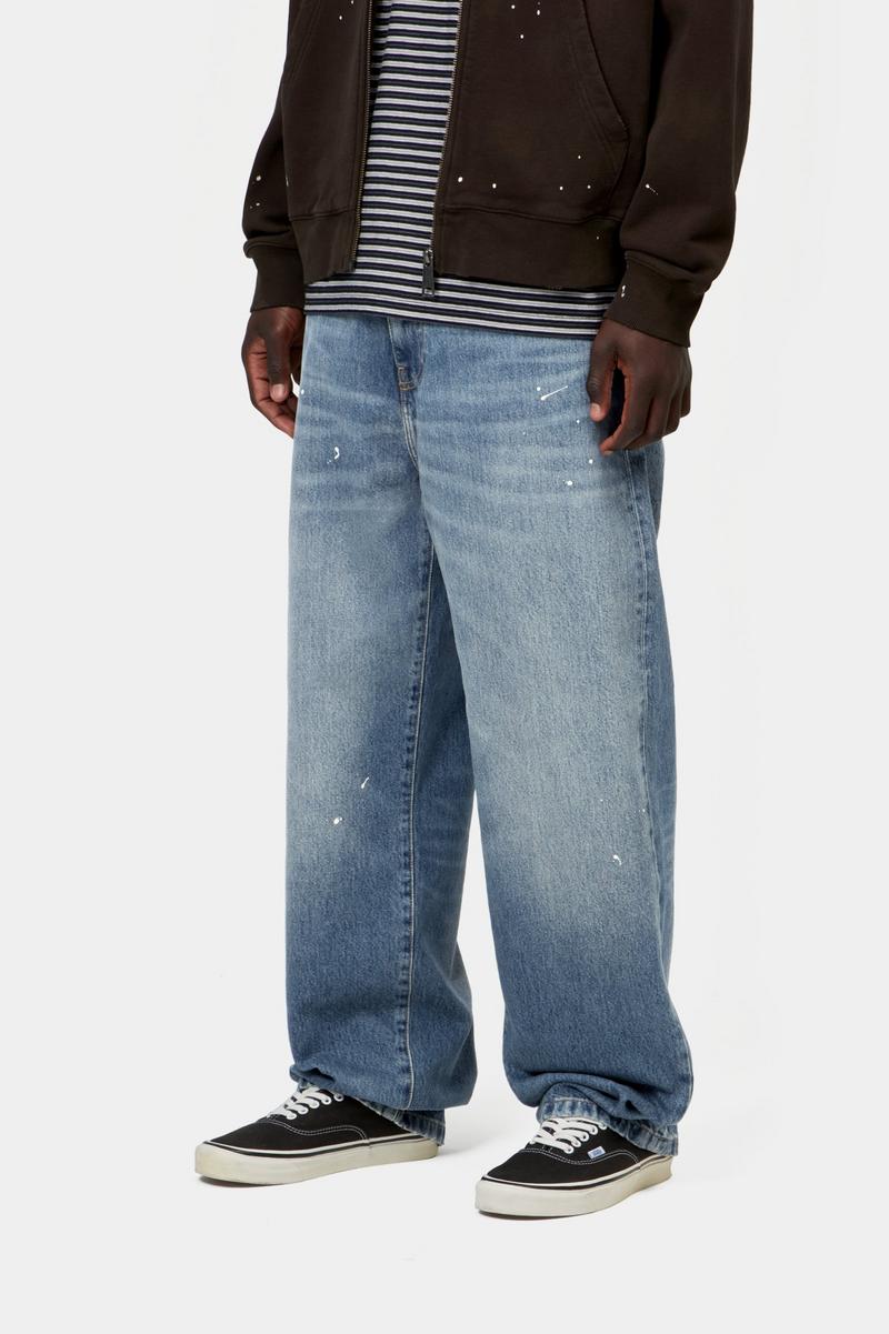 Carhartt Landon Pant - Blau, Zerstörerische Waschung, Spritzer