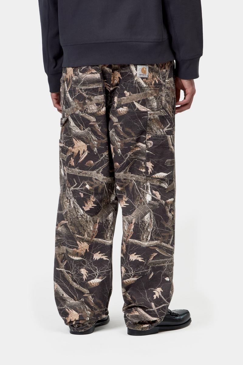 Carhartt Double Knee Pant - Camo Feather Tree, Schwarz, Heavy Stone Wash