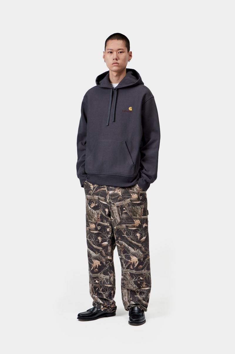 Carhartt Double Knee Pant - Camo Feather Tree, Schwarz, Heavy Stone Wash