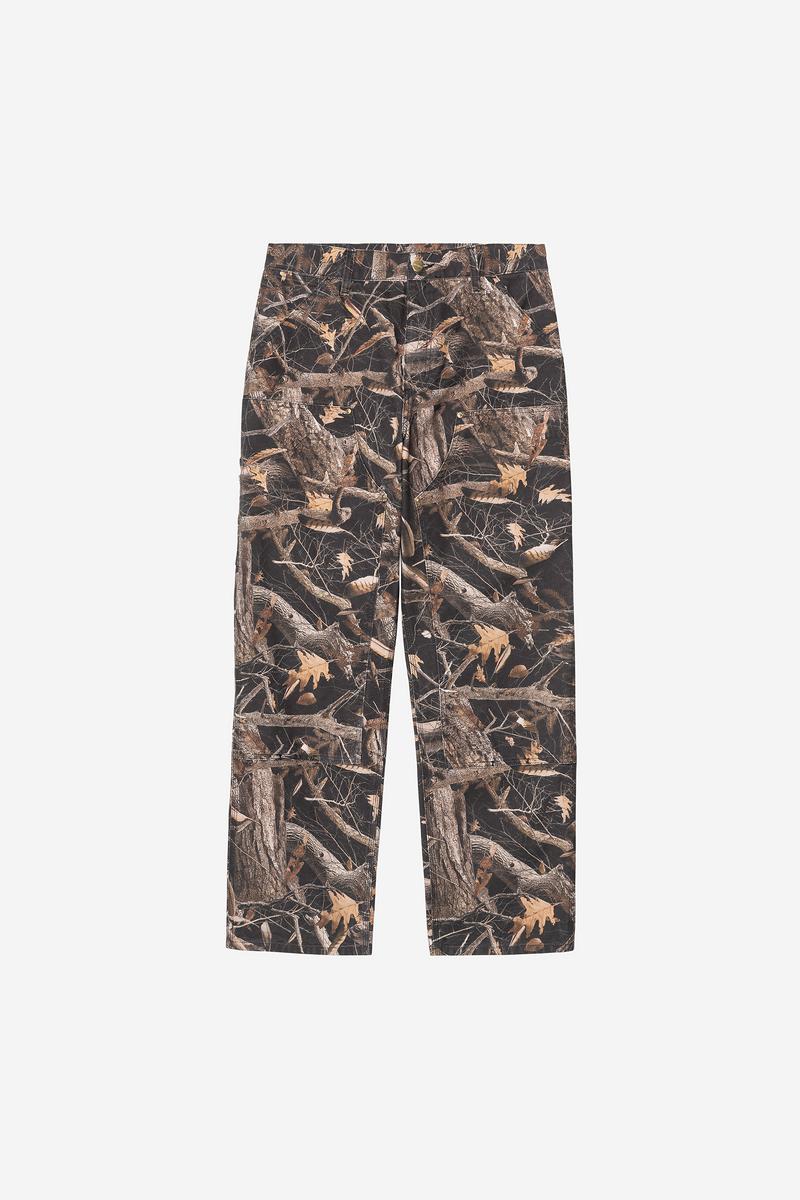 Carhartt Double Knee Pant - Camo Feather Tree, Schwarz, Heavy Stone Wash