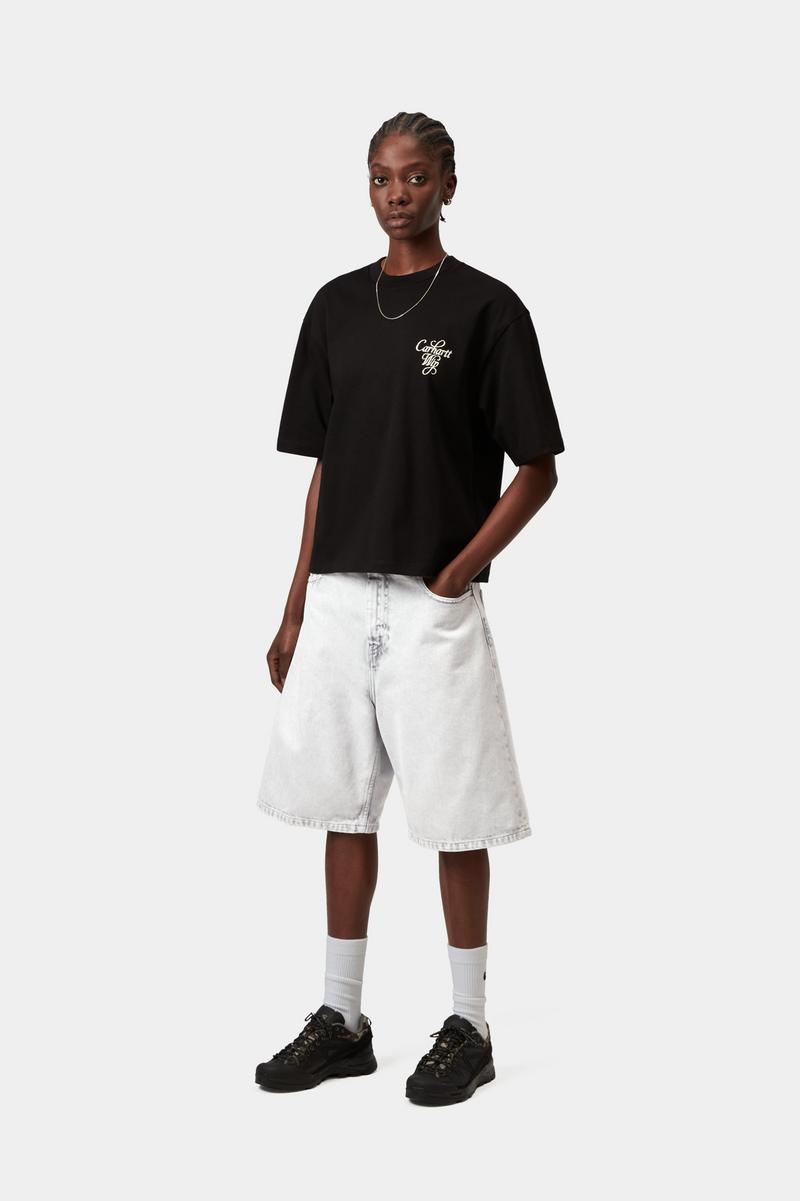 Carhartt Brandon Short - Schwarz, Kreidewaschung