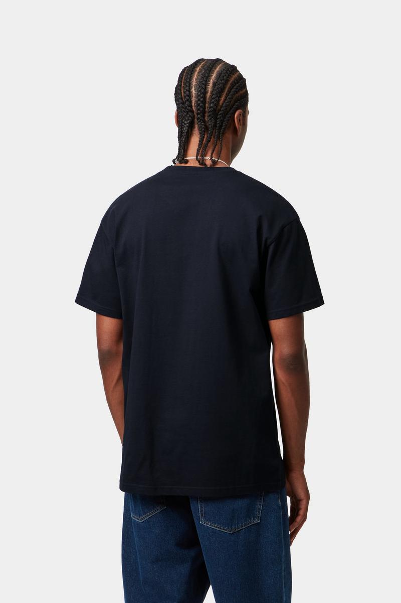 Carhartt S/S Chase T-Shirt - Dunkles Marineblau / Gold