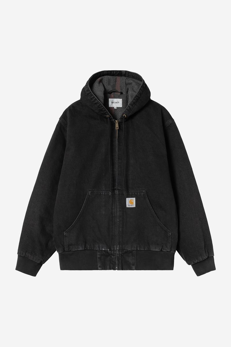 Carhartt OG Active Jacket - Schwarz, Stonewashed