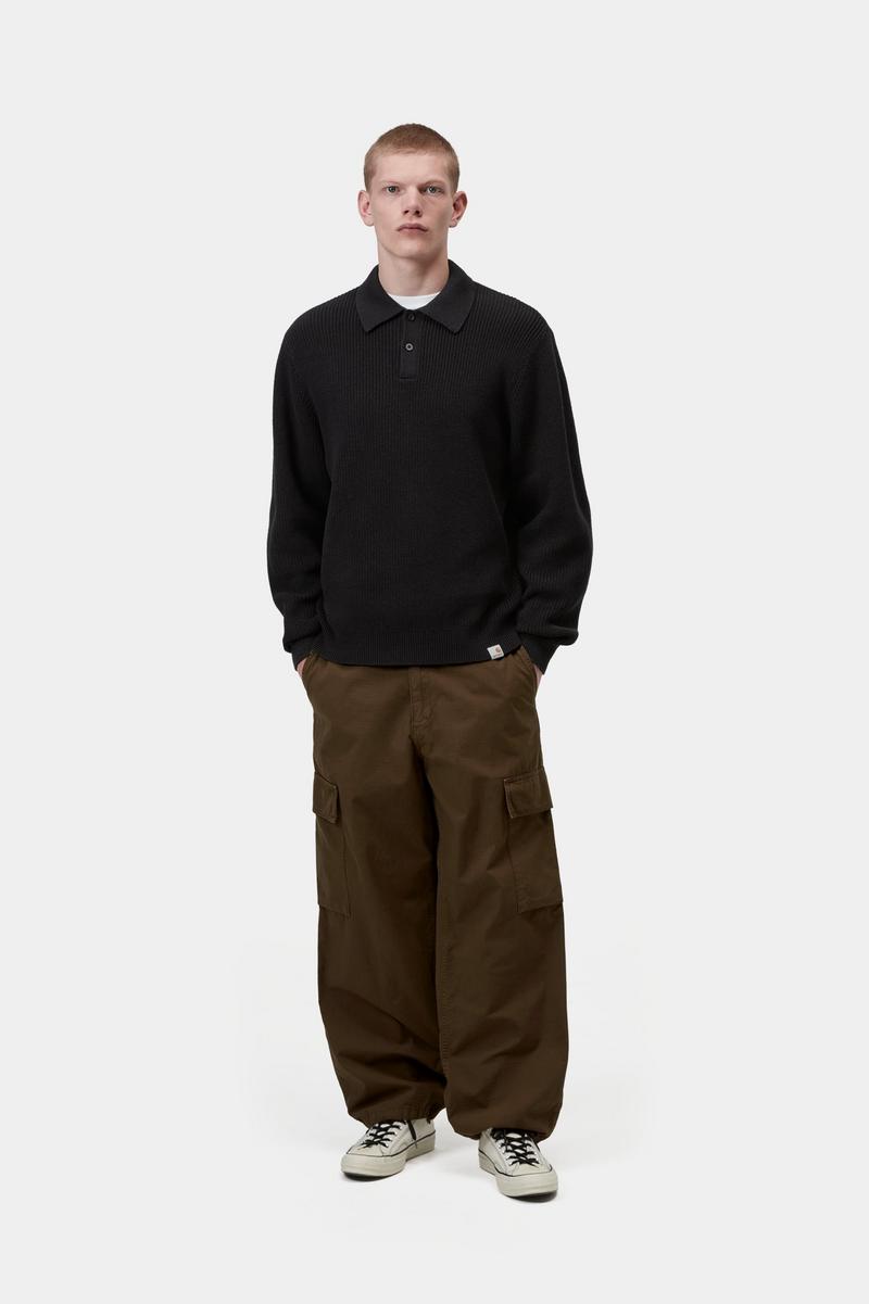 Carhartt L/S Miles Polo - Schwarz