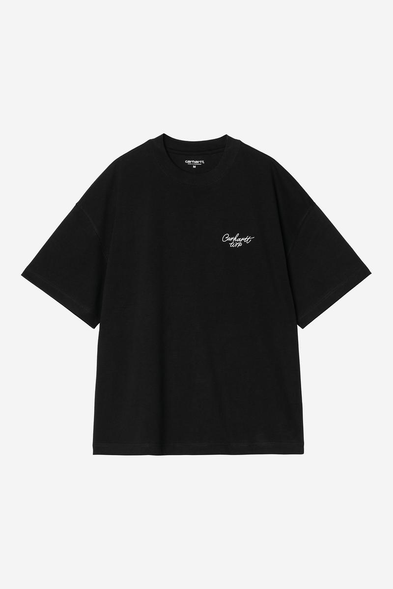 Carhartt S/S Signature Script T-Shirt - Schwarz / Weiß