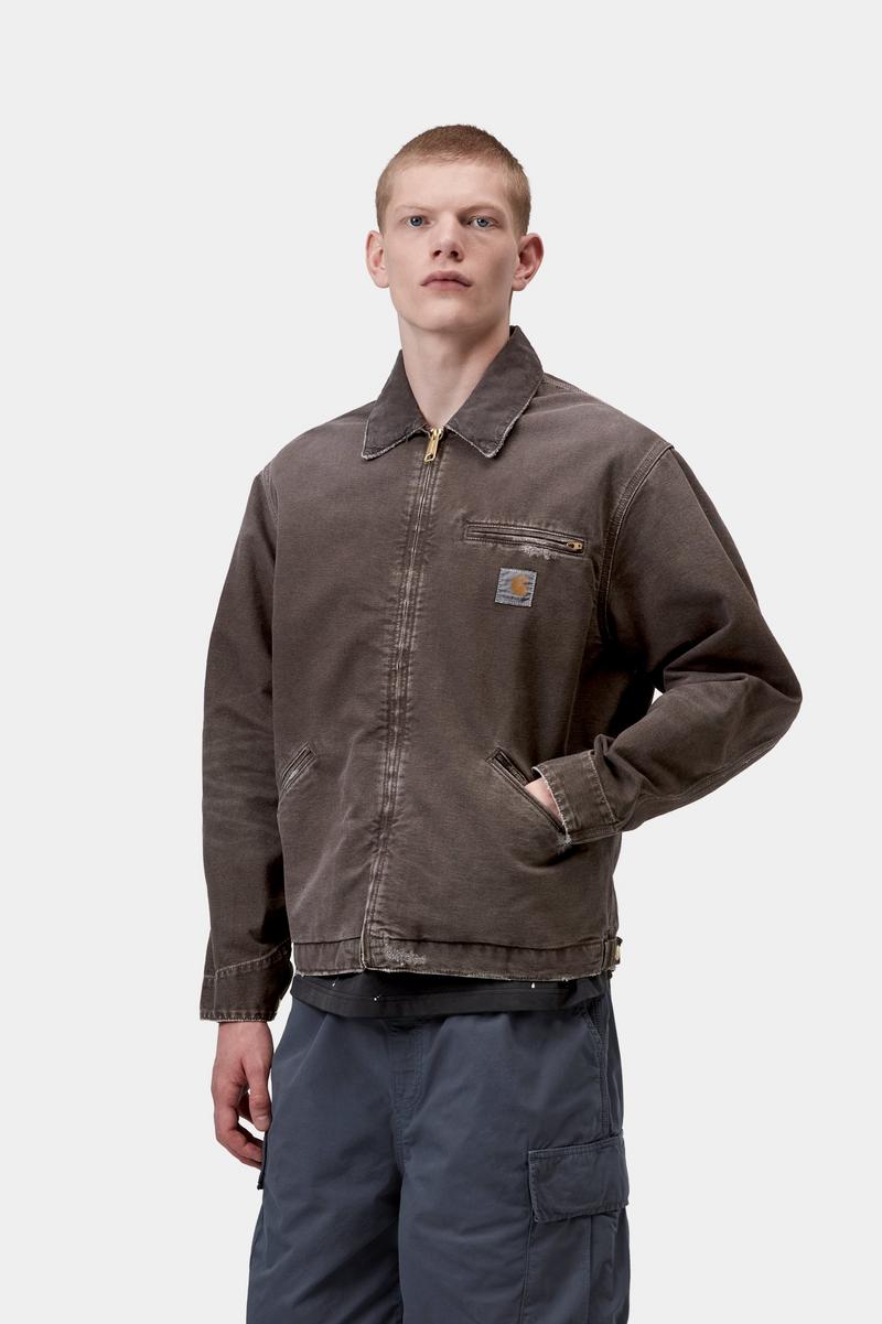 Carhartt OG Detroit Jacket - Tabak / Tabak, Wäsche zerstören