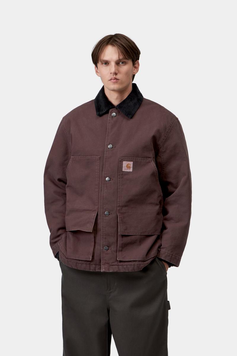 Carhartt Lander Coat - Palisander / Schwarz, Stonewashed