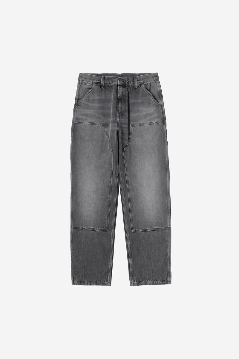 Carhartt Double Knee Pant - Schwarz, Marmor-Use-Waschung
