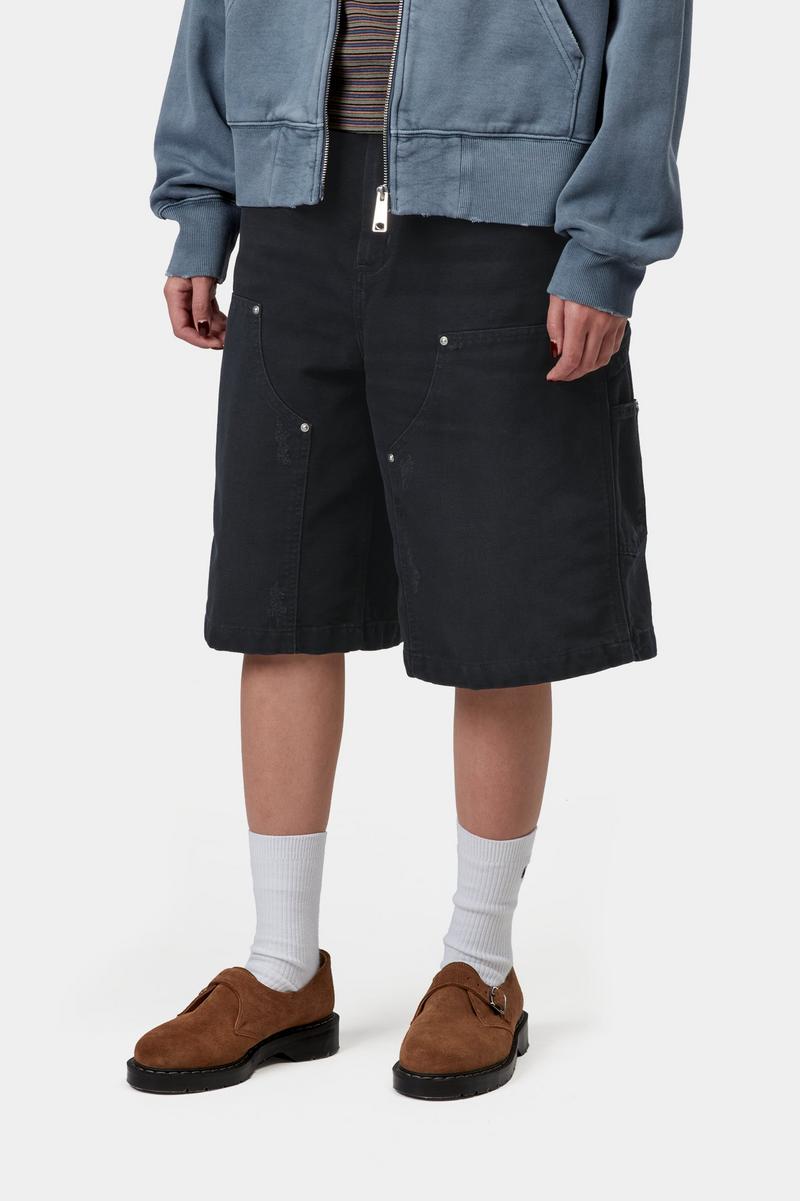 Carhartt Nixon Double Knee Short - Schwarz, Grind-Waschung