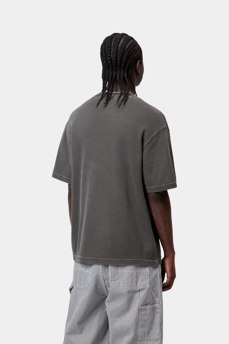Carhartt S/S Nelson Waffle T-Shirt - Schwarz, stückgefärbt