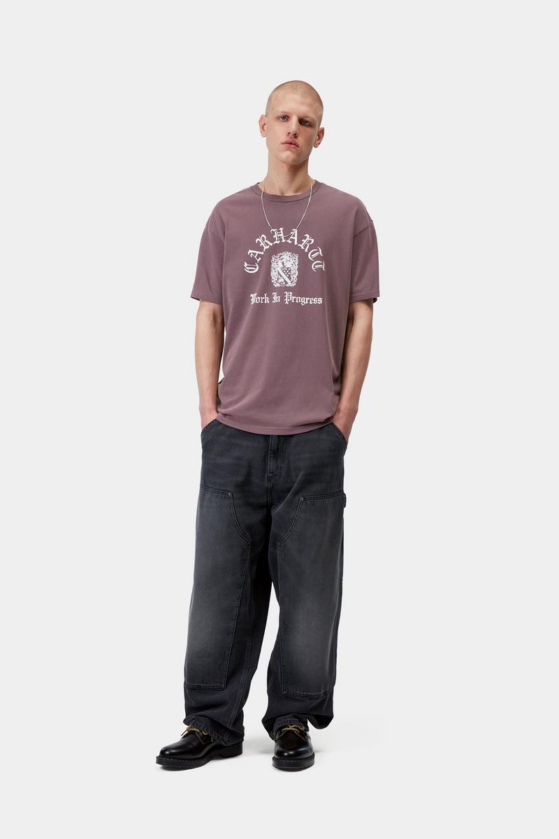 Carhartt S/S Coat Of Arms T-Shirt - Gemütliches Lila, stückgefärbt