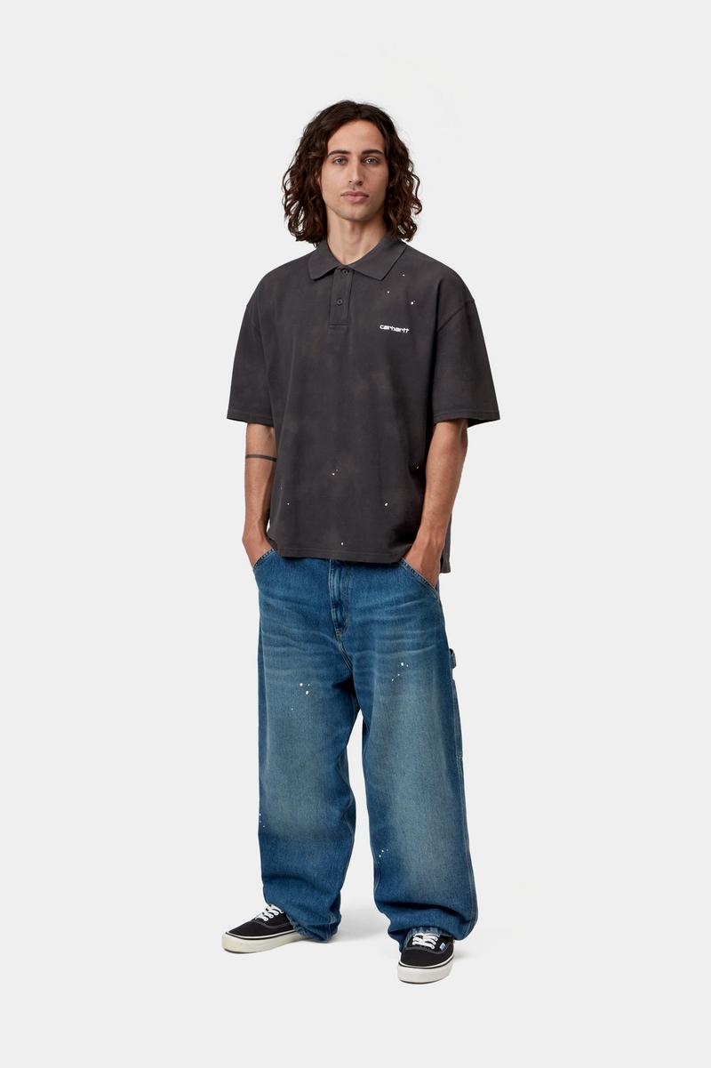 Carhartt S/S Painter Polo - Schwarz, Destroy Wash, Splatter