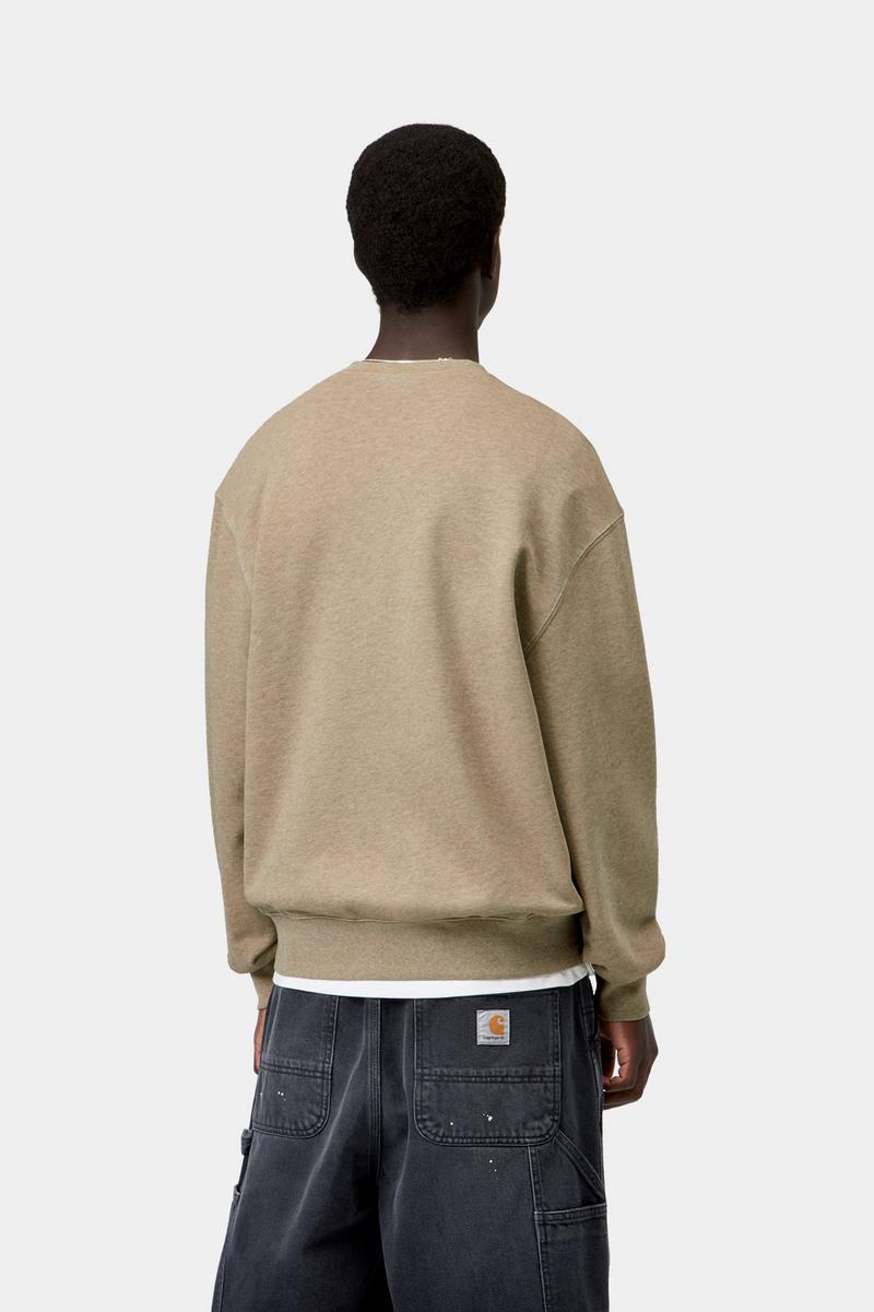 Carhartt Caspian Sweatshirt - Dusty H Brown Heather, stückgefärbt
