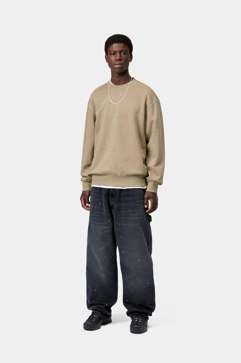 Carhartt Caspian Sweatshirt - Dusty H Brown Heather, stückgefärbt