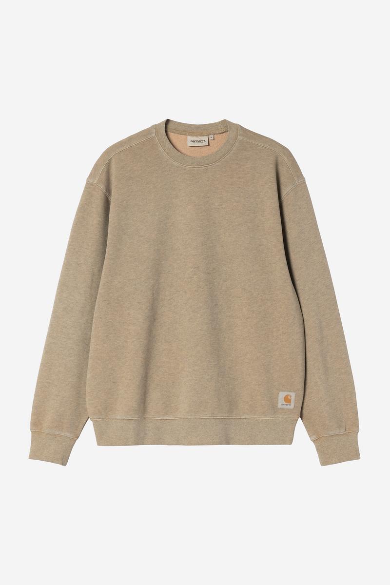 Carhartt Caspian Sweatshirt - Dusty H Brown Heather, stückgefärbt