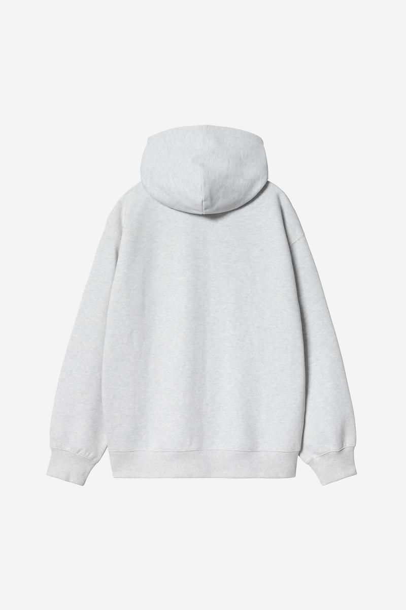 Carhartt Hooded WIP Sweat Jacket - Ash Heather, Stonewashed