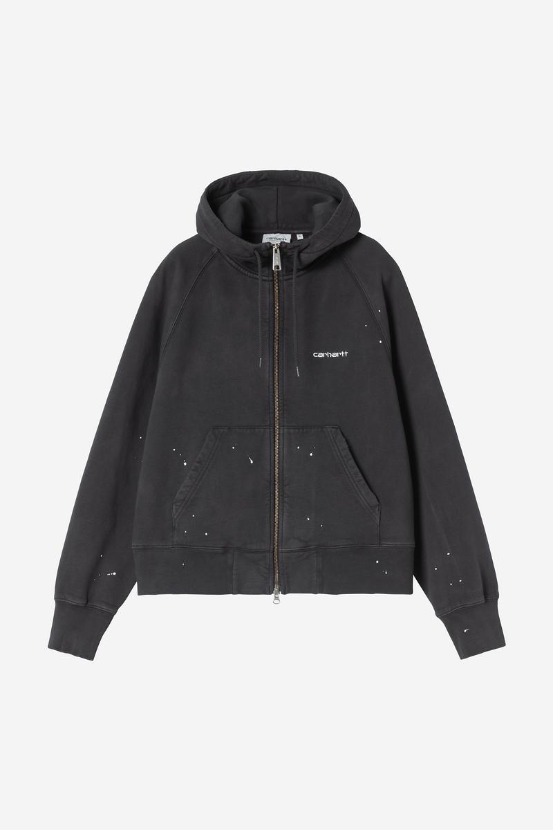 Carhartt Hooded Painter Jacket - Schwarz, Destroy Wash, Splatter