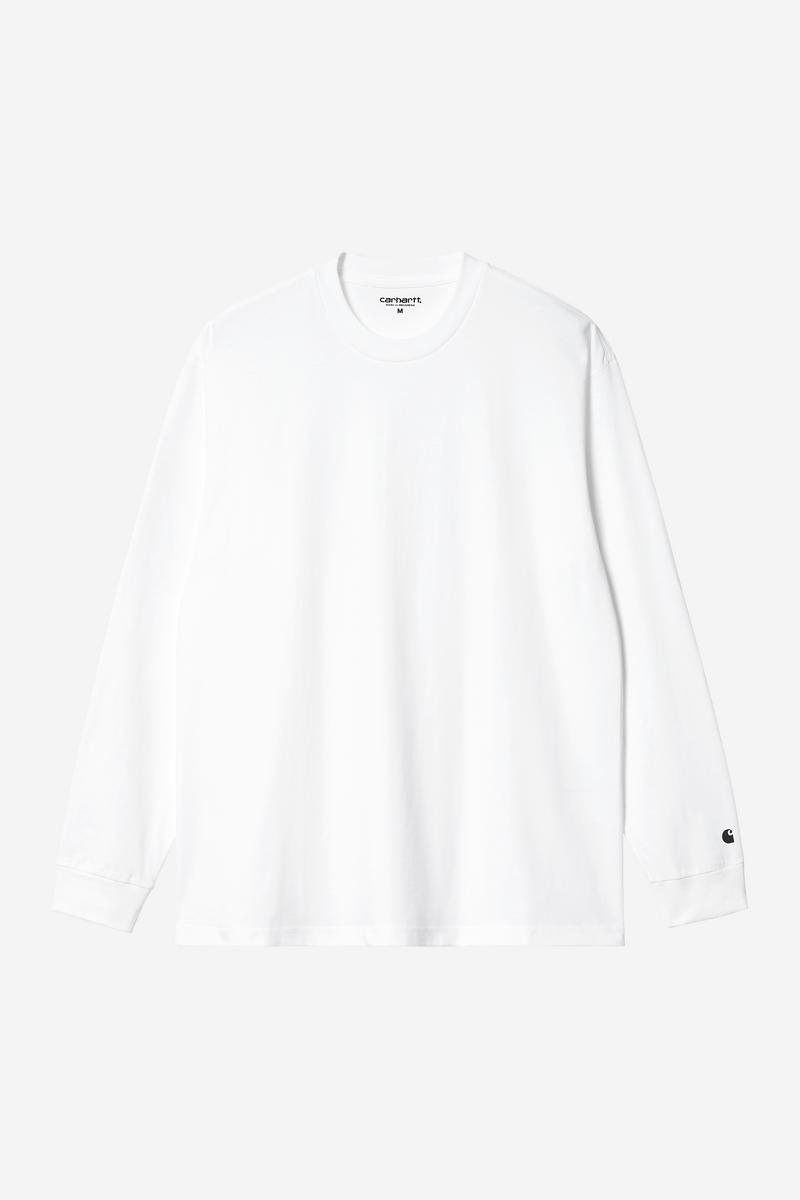 Carhartt L/S Base T-Shirt - Weiß / Schwarz