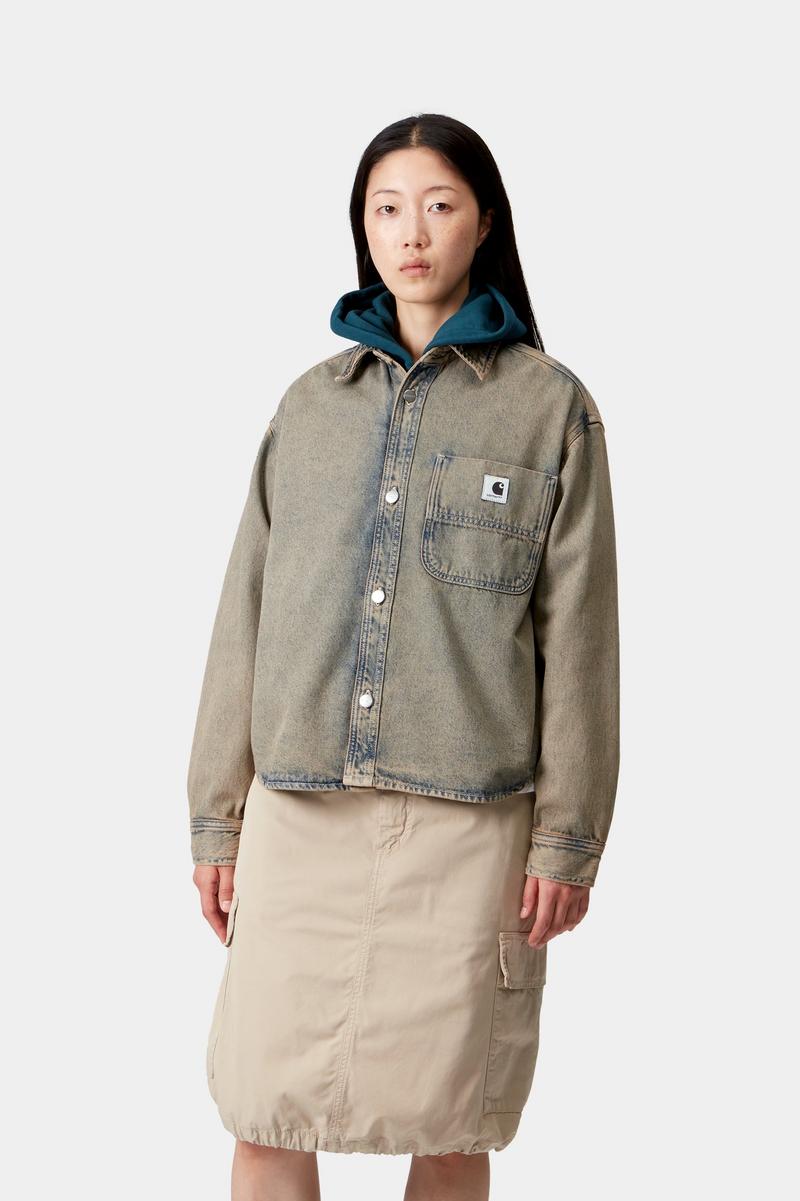 Carhartt Georgia Shirt Jac - Blau / Leder, stückgefärbt